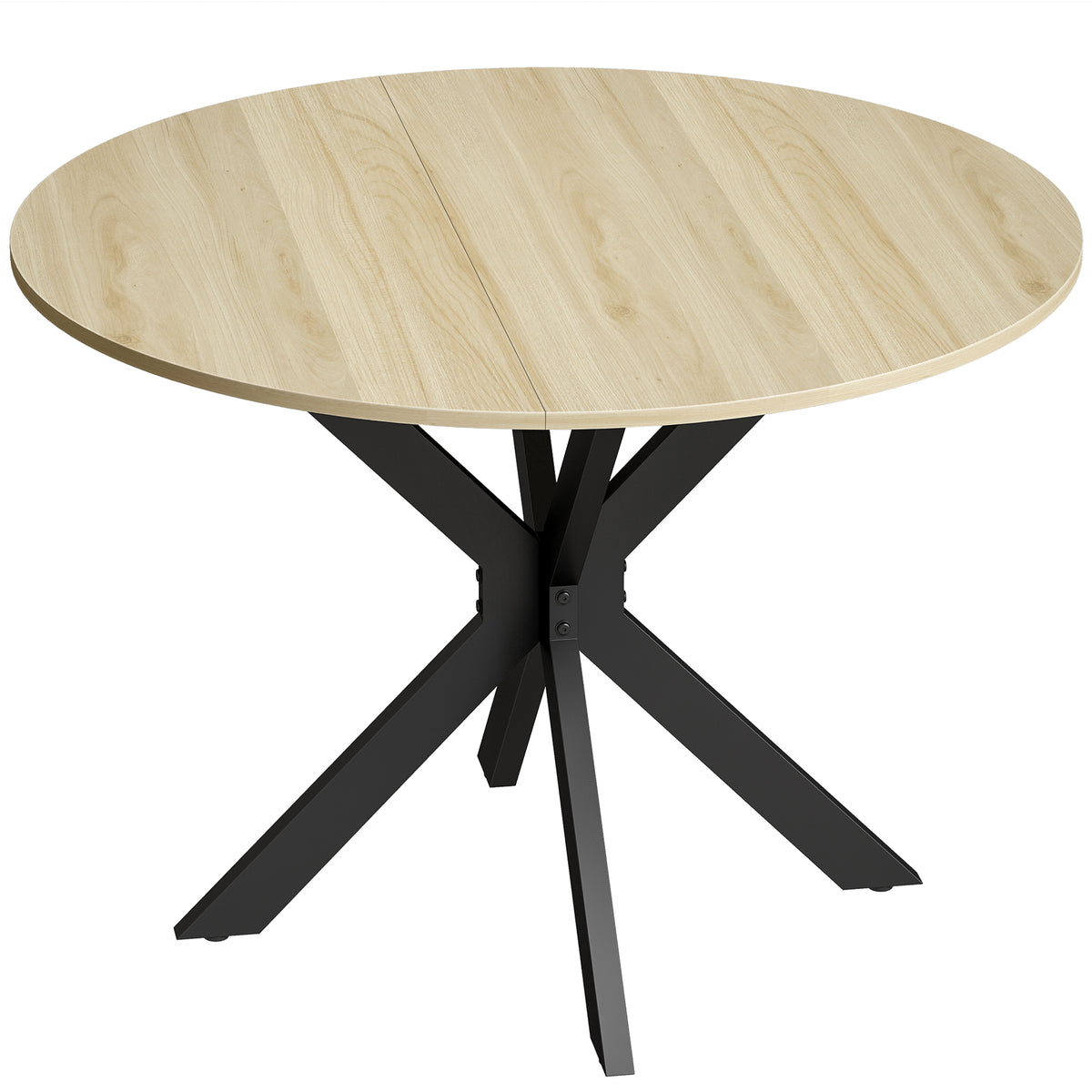 Folding Dining Table, Drop Leaf Table with Adjustable Feet, Natural