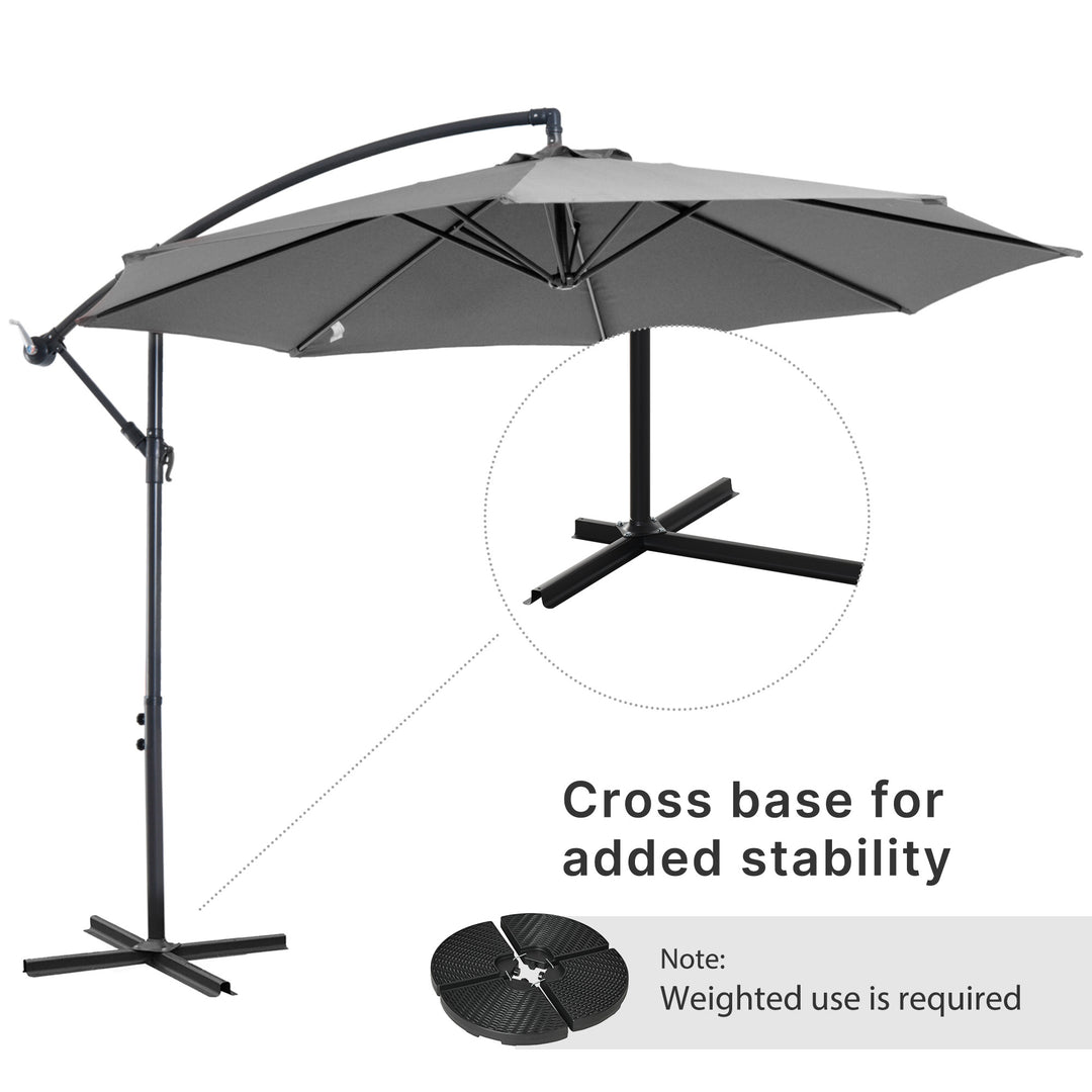 Cantilever Umbrella Parasol Hanging Banana Steel Dark Grey 3M Patio