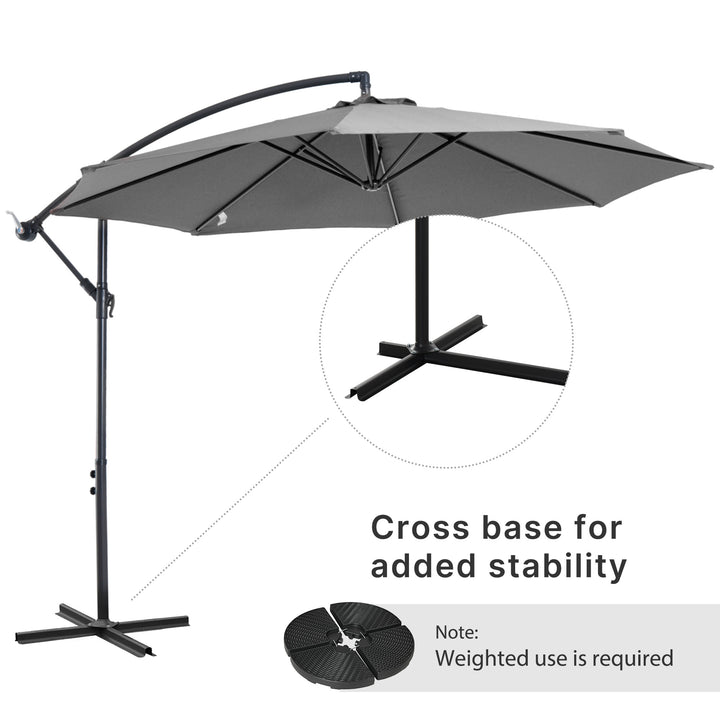Cantilever Umbrella Parasol Hanging Banana Steel Dark Grey 3M Patio