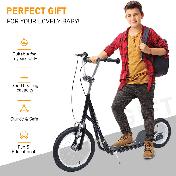 HOMCOM Adult Teen Push Scooter Kids Children Stunt Scooter Bike Bicycle Ride On Alloy Wheel Pneumatic 12" Tyres