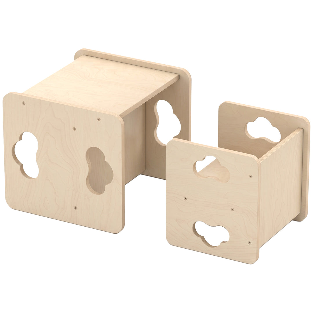 Montessori Inspired Toddler Table and Chair Set with 3-Level Heights