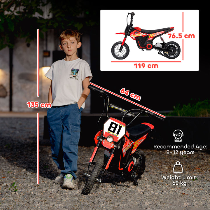 AIYAPLAY Kids Electric Motorbike 3 Gearboxes Speed Ride on Motorcycle with 41min Ranges - Red