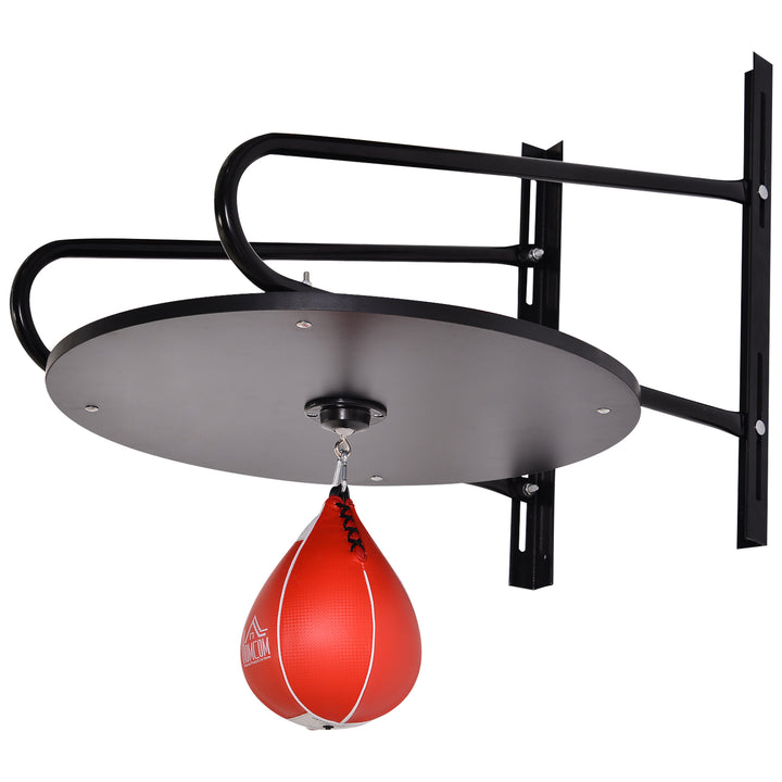 HOMCOM Boxing Speed Ball Set: Pear Bag with Platform, Wall Mount, Pump & Accessories, 60 x 73 x 80 cm | Aosom UK