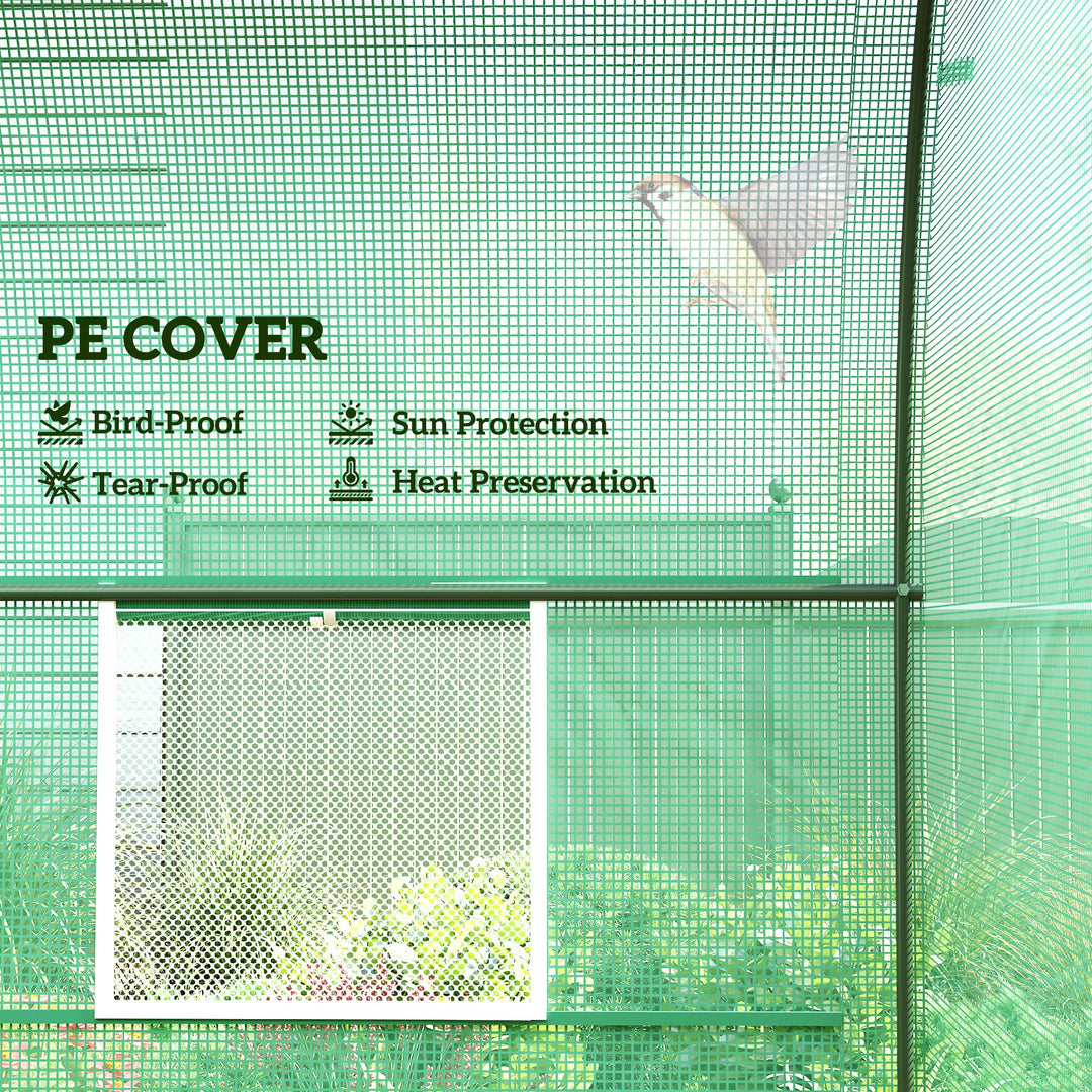 MCL 245 x 200cm Polytunnel Greenhouse - Green