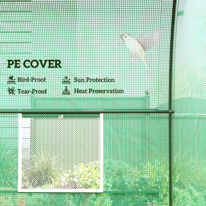 MCL 245 x 200cm Polytunnel Greenhouse - Green