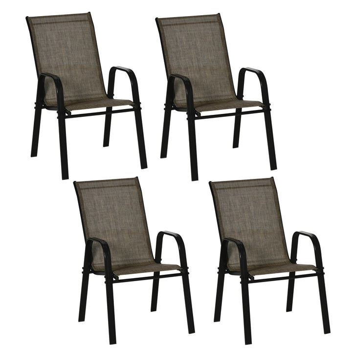 MCL Set of Four Stackable Mesh Seat Chairs - Mixed Brown