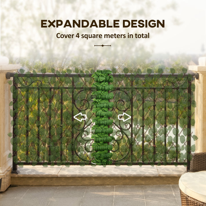 Set of 2 Expandable Artificial Trellis Hedges – Realistic Leaf Privacy