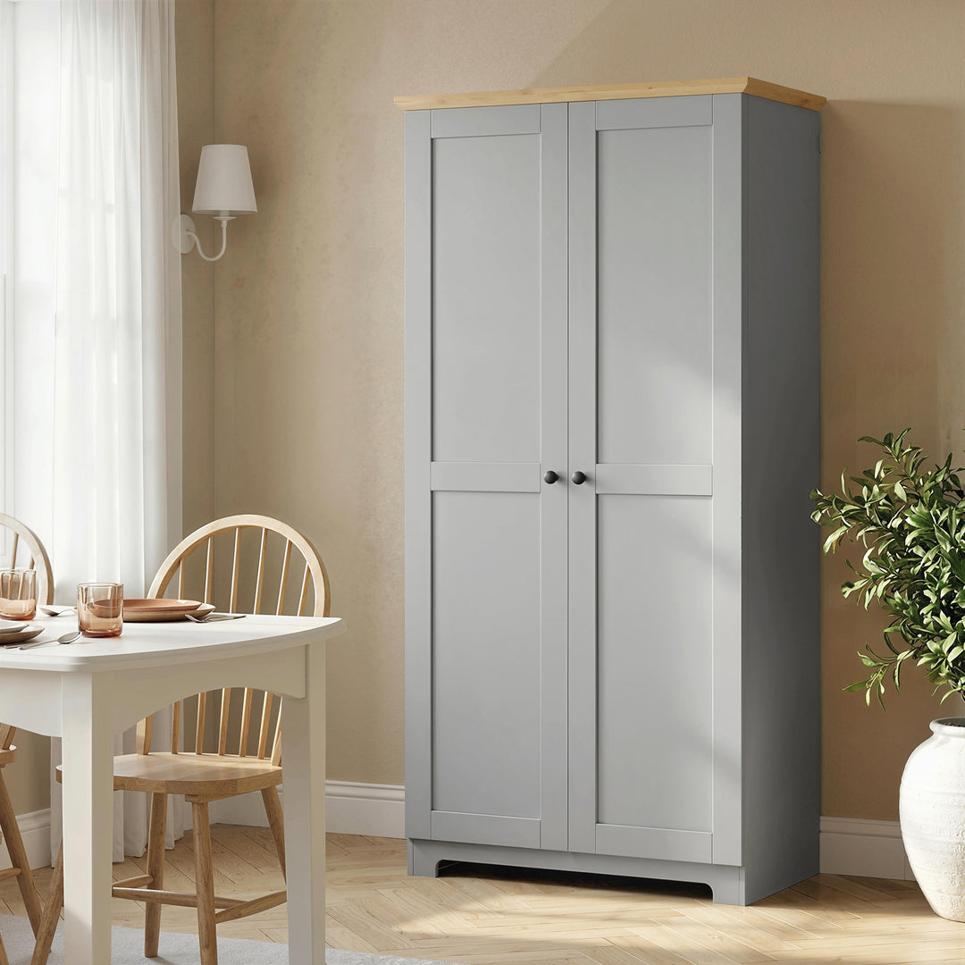 Kitchen Cupboard, 172cm Freestanding Storage Cabinet with Doors and Sh