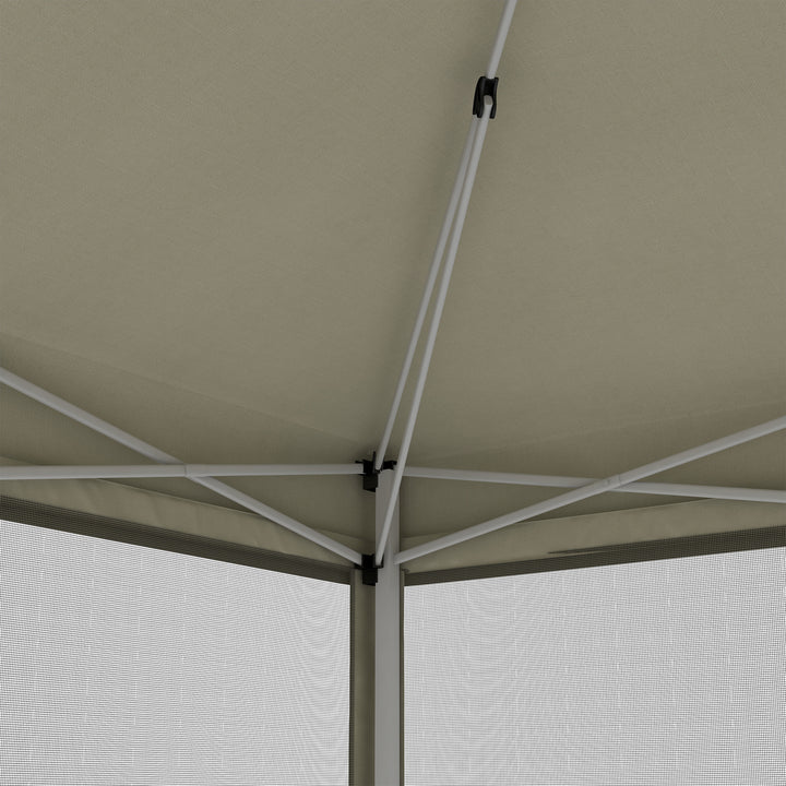 3 x 3(m) Pop Up Gazebo with 4 Mesh Sides and Carry Bag, Height Adjustable Party Canopy Tent, Portable Garden Outdoor