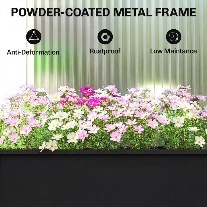 Raised Planter, Metal Raised Garden Bed on Legs with Drainage Hole and