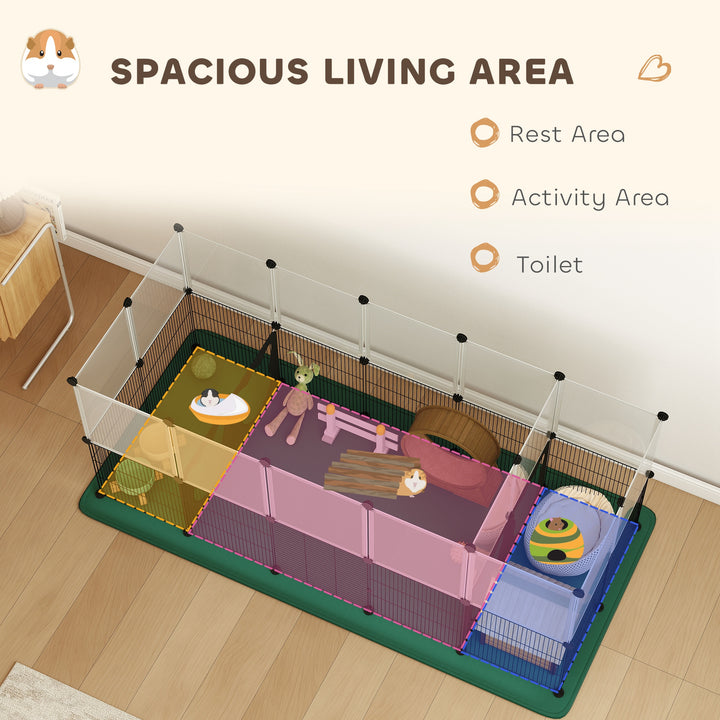Pet Playpen with Waterproof Mat, DIY Small Animal Enclosure 34 Panels,
