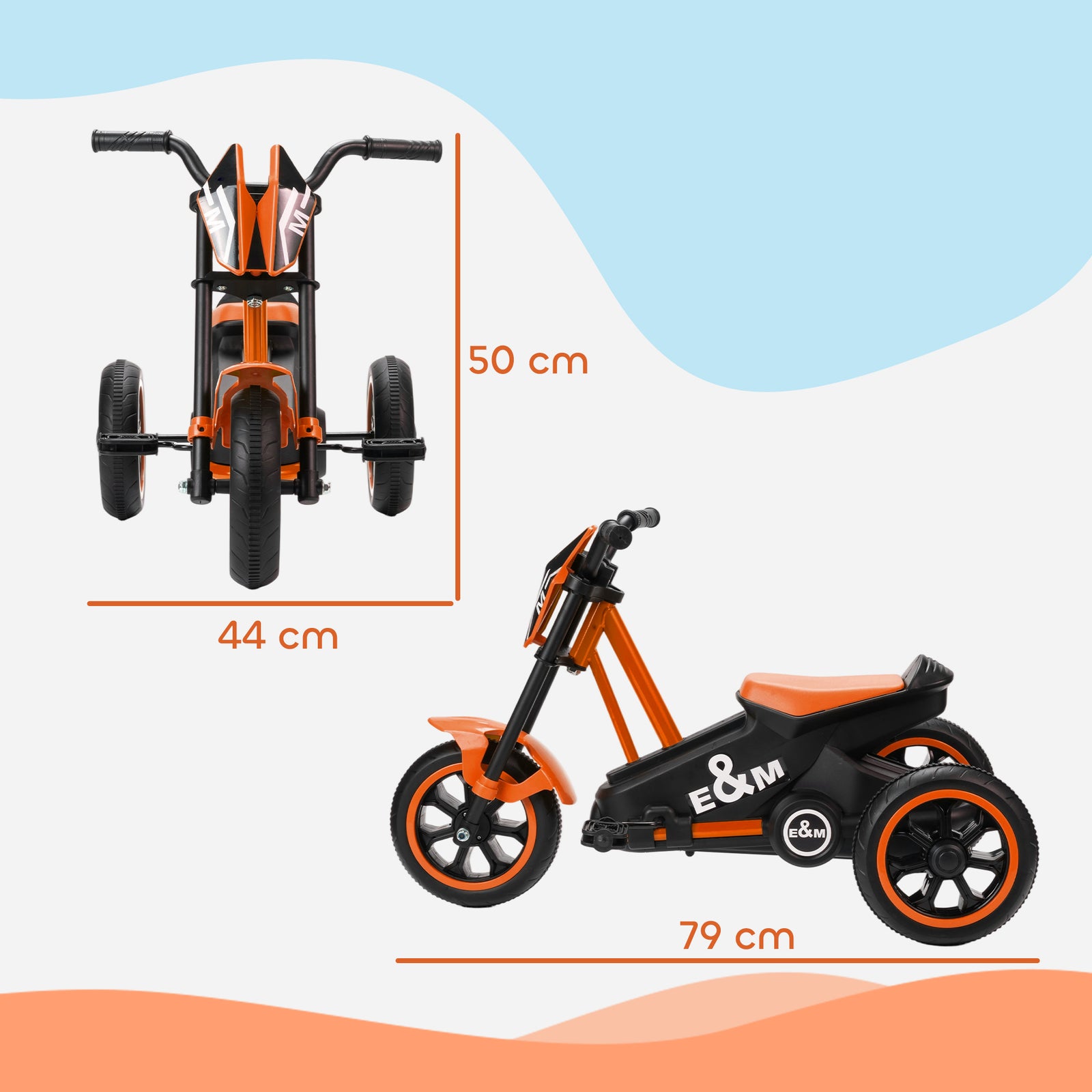 Kids Tricycle Baby Trike, Kids Trike with Pedal, 3 Wheel Toddler Balan