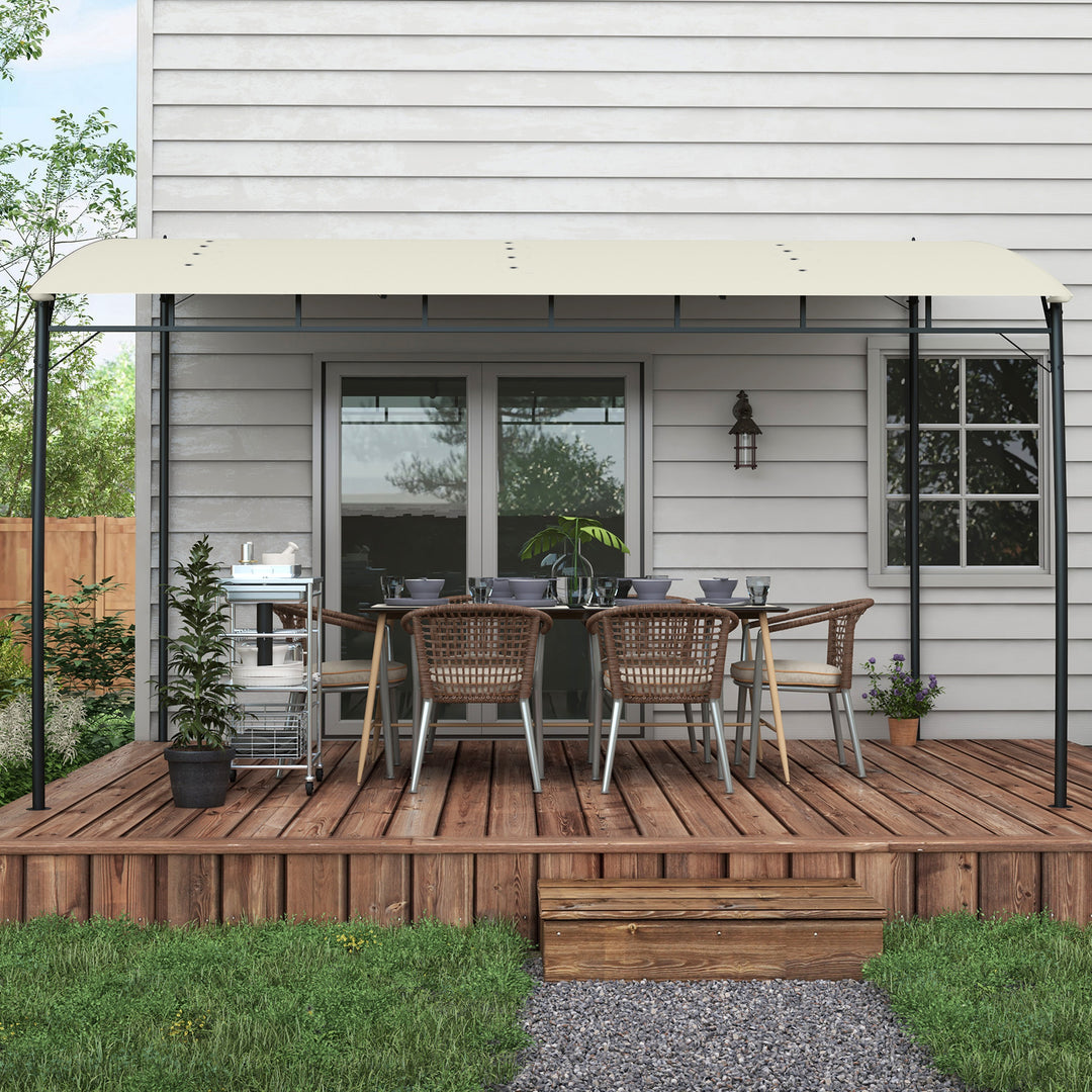 3 x 4m Metal Frame Pergola - Cream