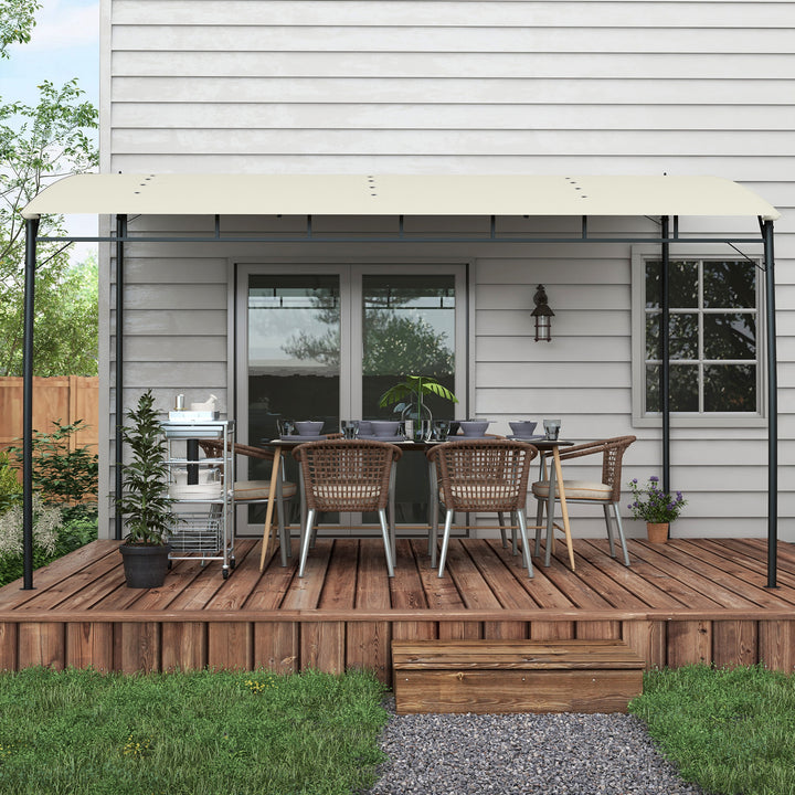 3 x 4m Metal Frame Pergola - Cream