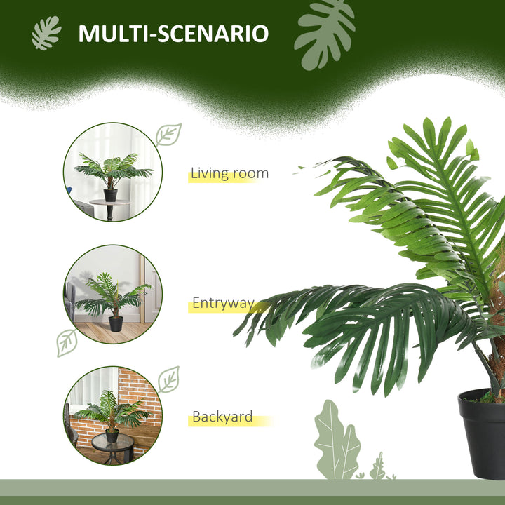 2 Pack 60cm Artificial Palm Tree Decorative Plant with Nursery Pot, Fake Tropical Tree for Indoor Outdoor Décor