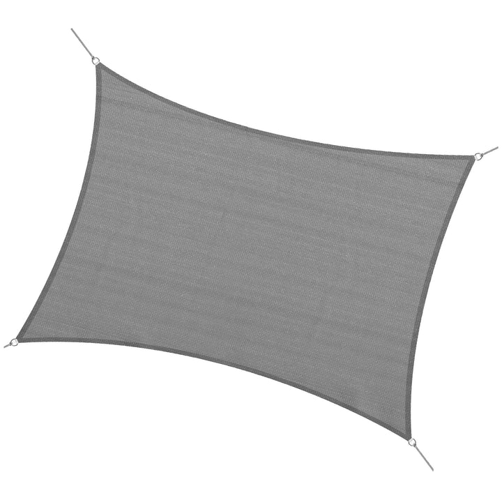 5 x 4m Sun Shade Sail HDPE Rectangle Canopy Outdoor Sunscreen Awning with Mounting Ropes for Garden, Patio, Party, UV Protection, Charcoal Grey
