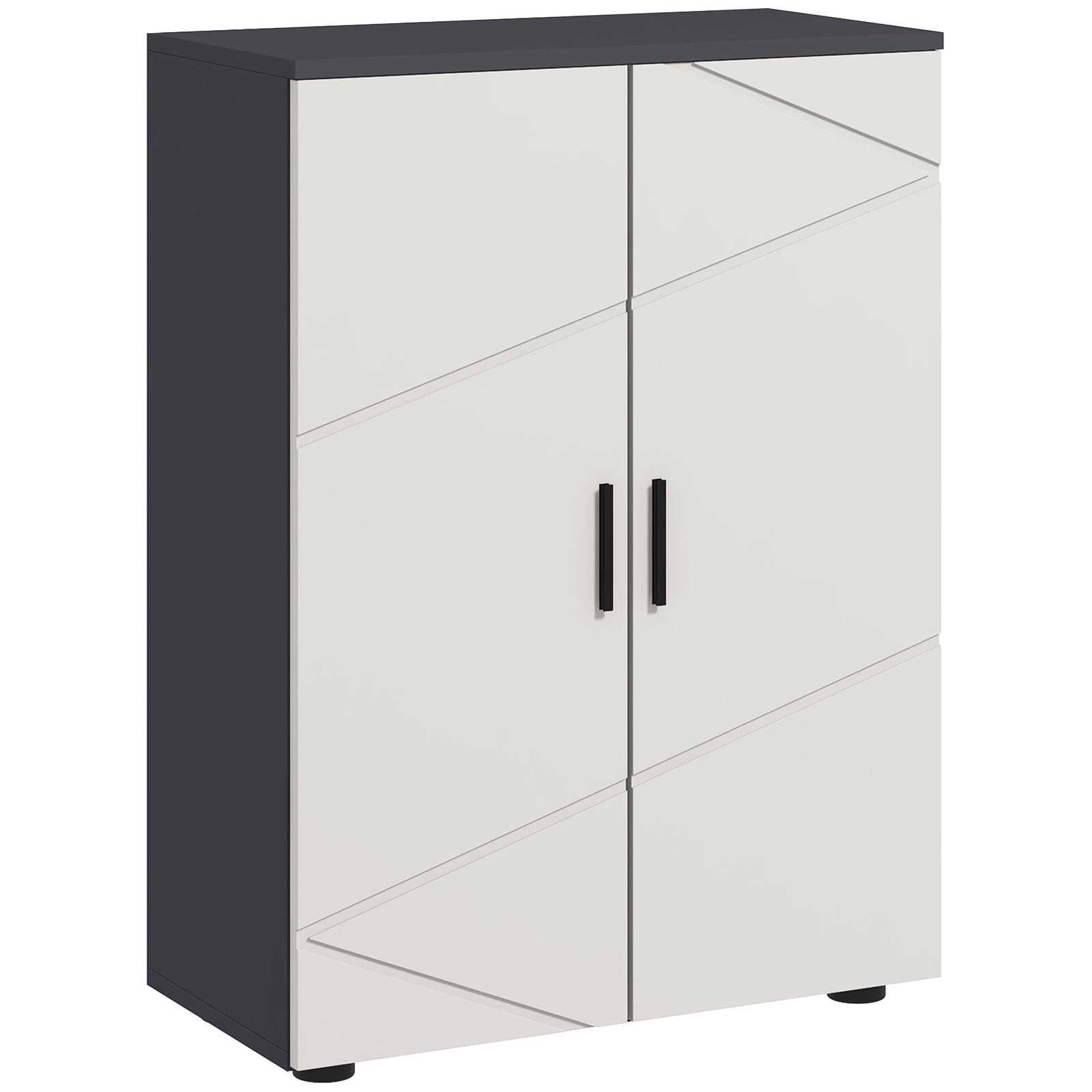 Small Bathroom Cabinet, Bathroom Storage Cabinet with 2-Doors Cupboard, 2 Adjustable Shelves and Soft Close Mechanism, Grey