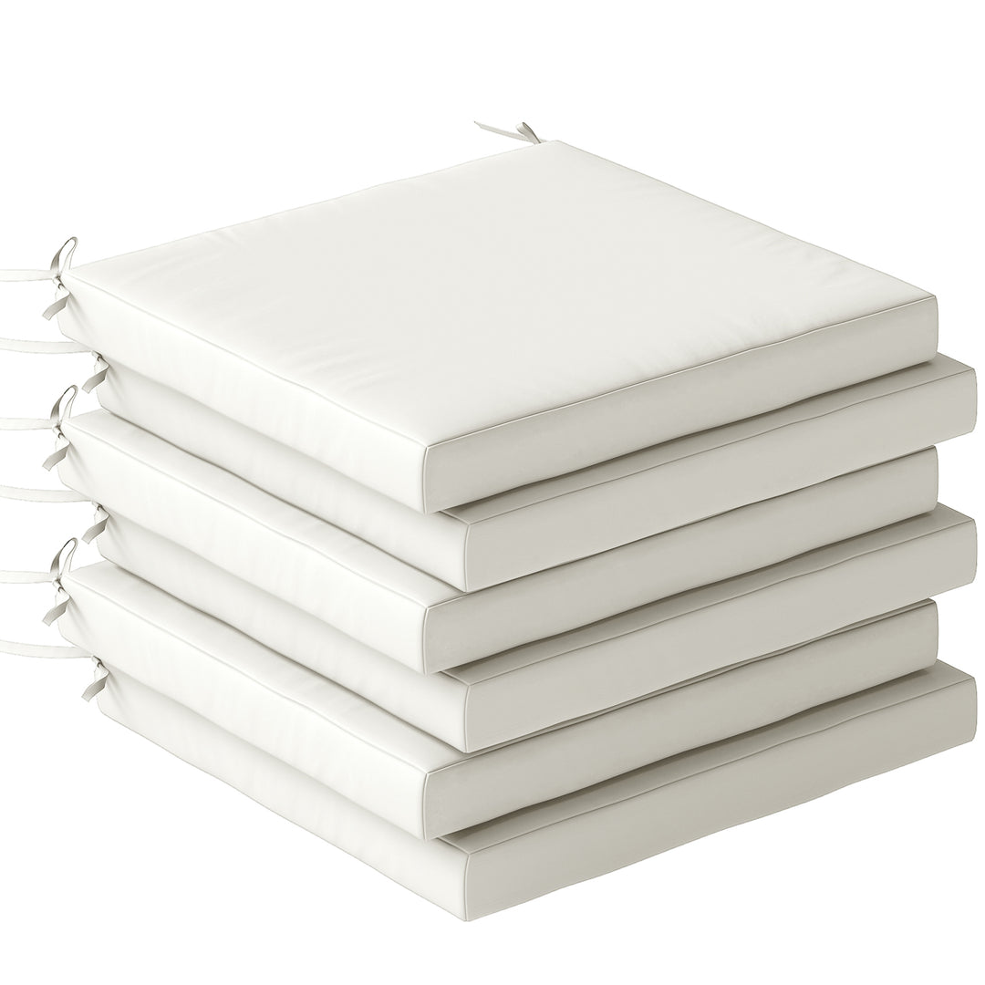 Set of 6 Outdoor Seat Cushions with Machine Washable Cover, Water Repe