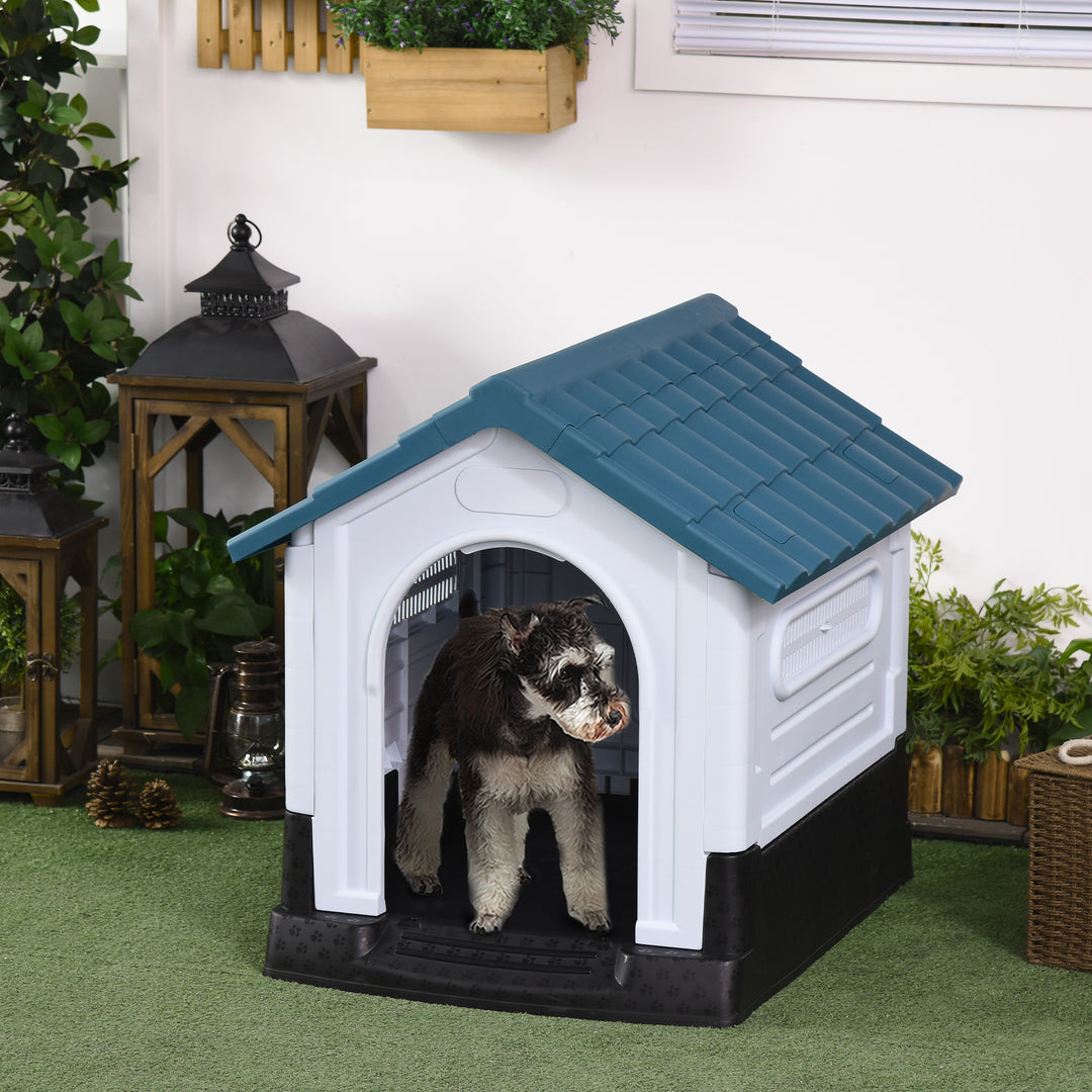 PawHut Dog House Dog Kennel 64.5 x 57 x 66cm with Sturdy Thick PP & Elevated Base for Miniature Dogs, up to 4kg and 36cm in Body Length | Aosom UK