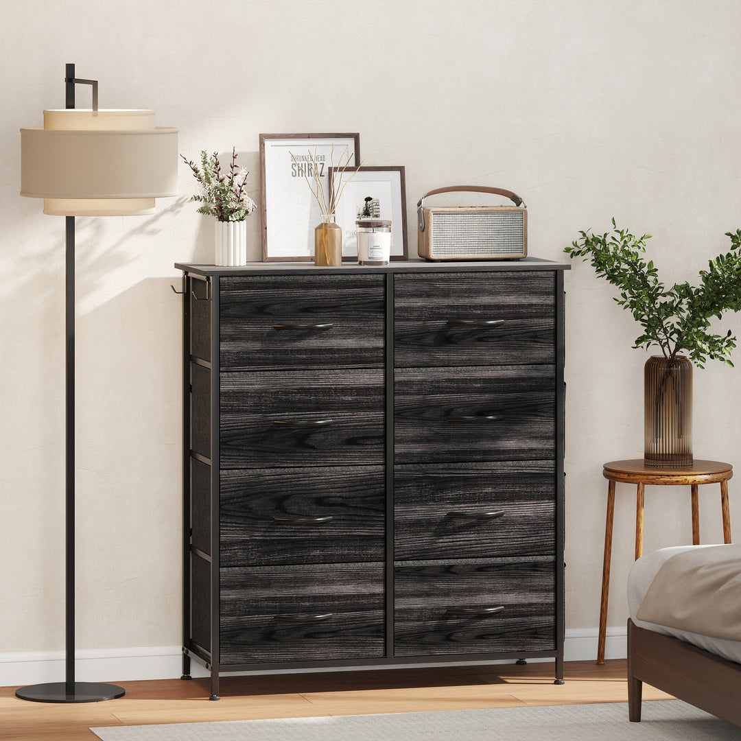 Chest of Eight Fabric Drawers - Black