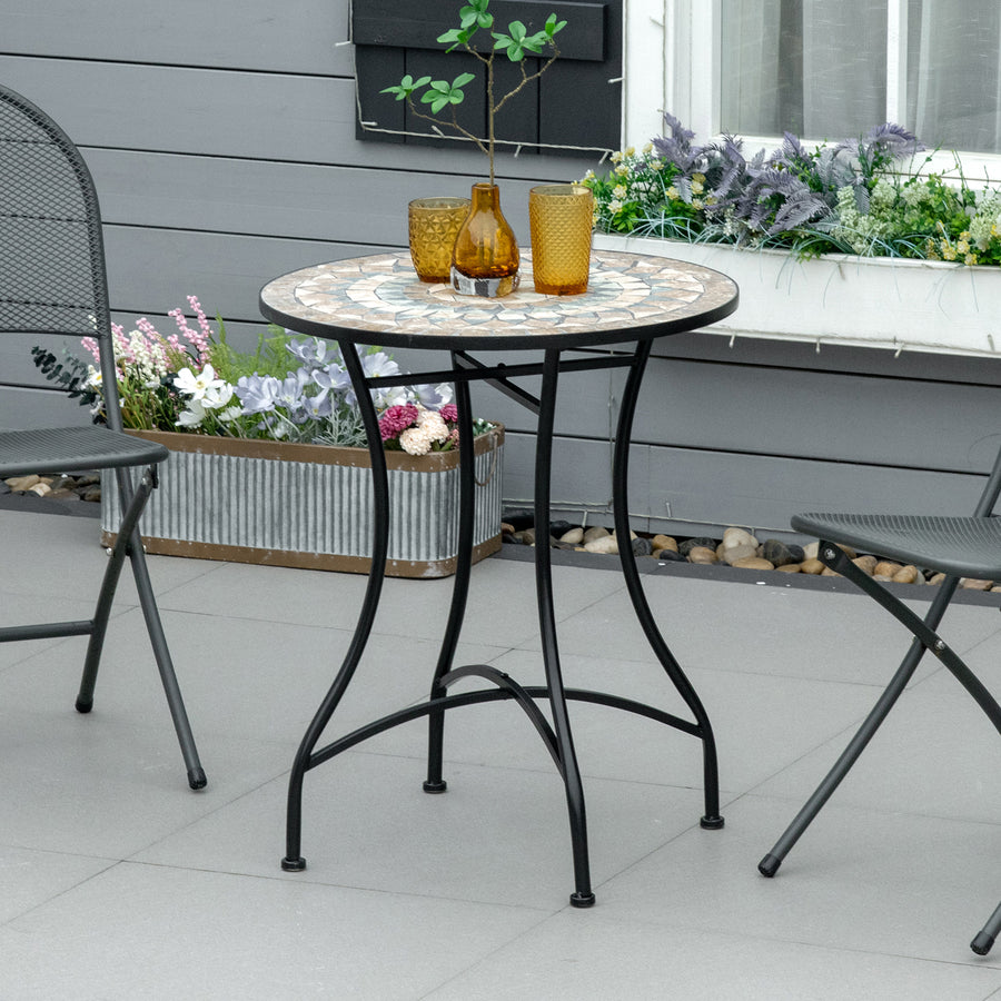 Φ60cm Mosaic Outdoor Patio Table - Green