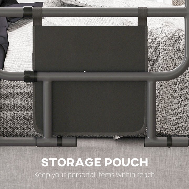 Folding Bed Rail for Elderly Adults, Bed Assist Rail with Storage Pock