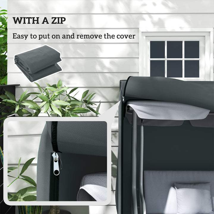 220 x 125cm Three-Seater Swing Chair Protective Cover - Grey
