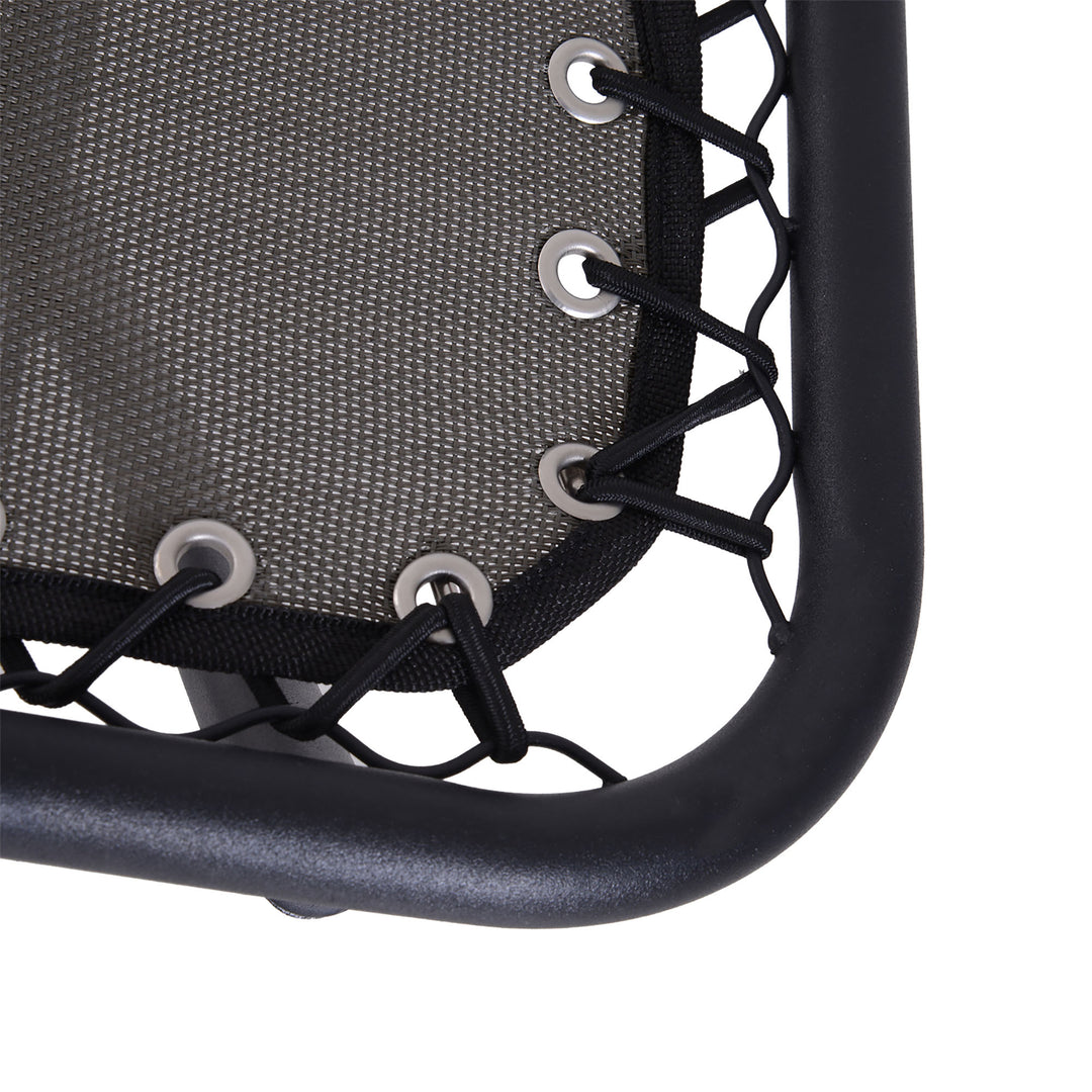 MCL Zero Gravity Chair Metal Frame Texteline Armchair Outdoor Folding and Reclining Sun Lounger with Head Pillow for Patio Decking Gardens Camping, Grey