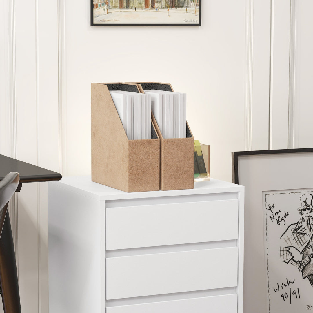 Four-Drawer Office Filing Cabinet, with Wheels - White
