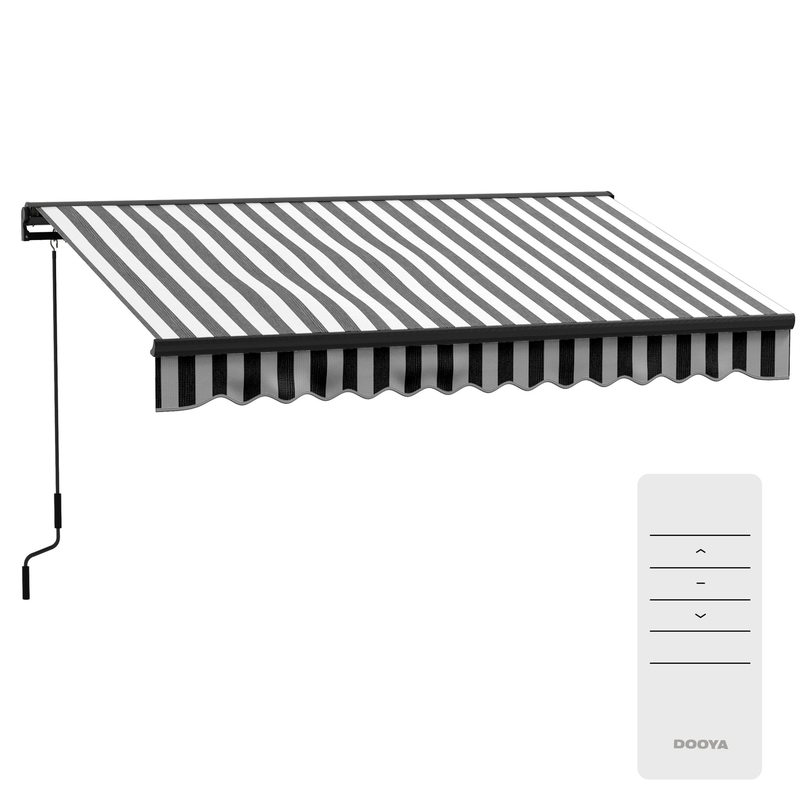 3 x 2m Aluminium Frame Electric Awning, with Remote - Grey/White