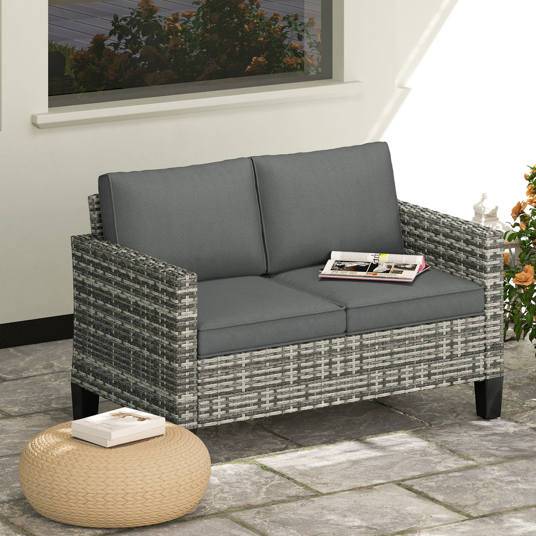 Two-Seater Rattan Outdoor Sofa