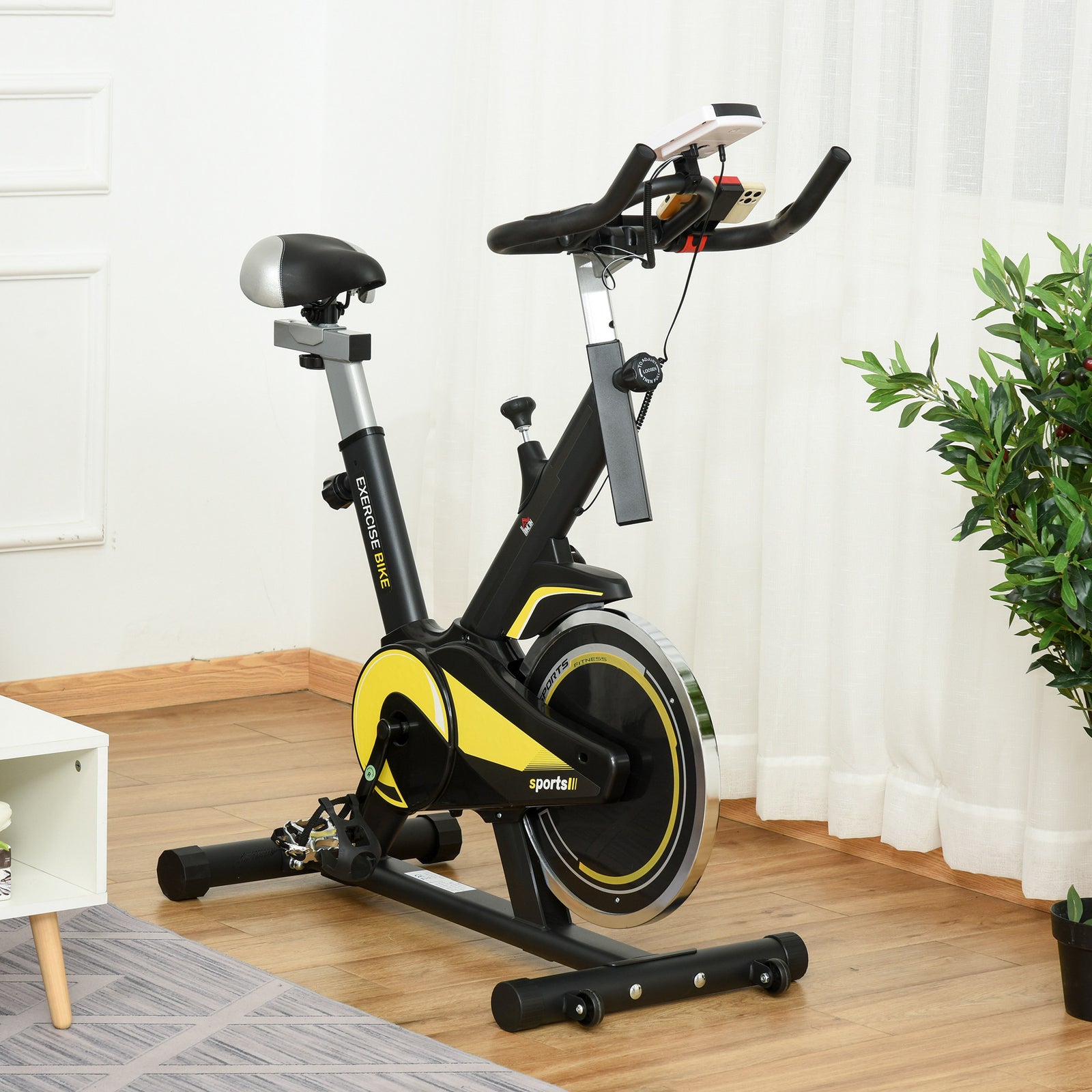 Upright Exercise Bike Indoor Training Cycling Machine Stationary Workout Bicycle with 10KG Flywheel and Adjustable Resistance Seat Handlebar LCD Display for Home Gym