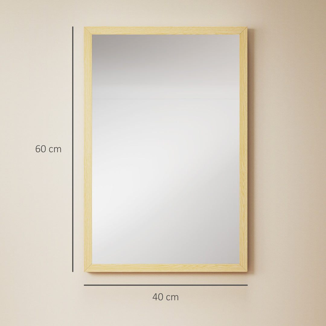 Wall Bathroom Mirror, 60 x 40 cm Wall-Mounted Mirror for Living Room, 