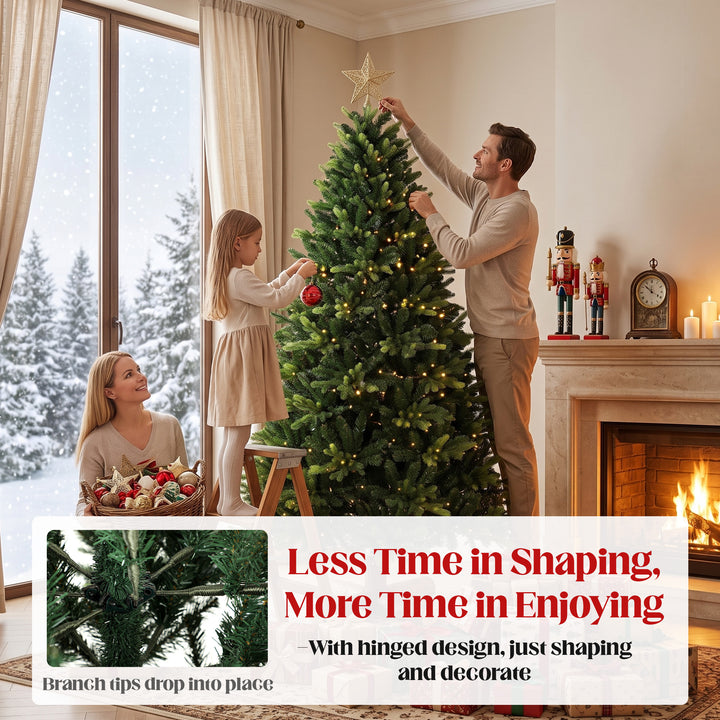 Artificial Christmas Tree, Hinged Xmas Tree with 2419 PE &amp; PVC Branch - view 6
