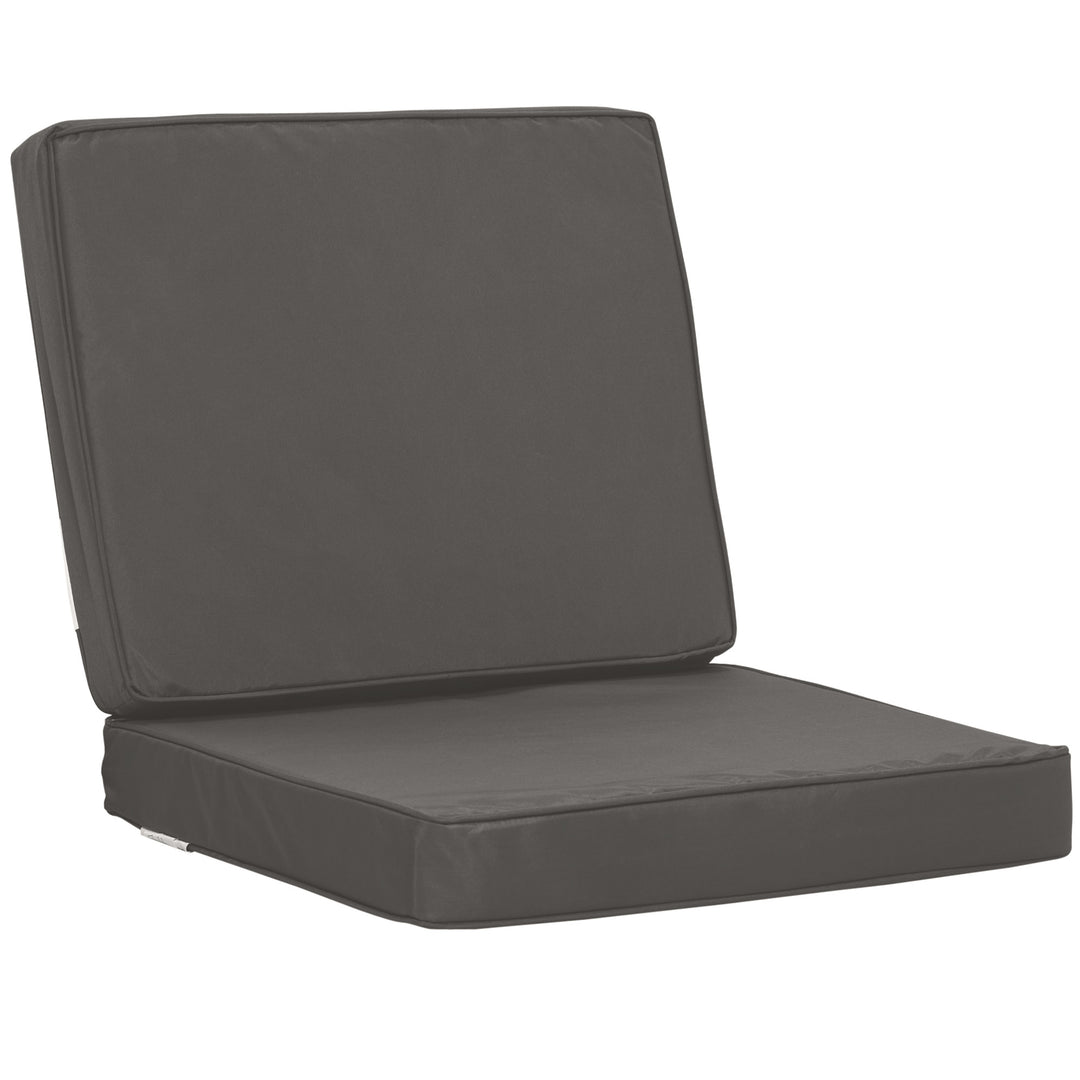 Set of 2 Garden Seat and Back Cushion Set, Replacement Cushions for Outdoor Furniture with Seat Cushion and Back Cushion, Dark Grey