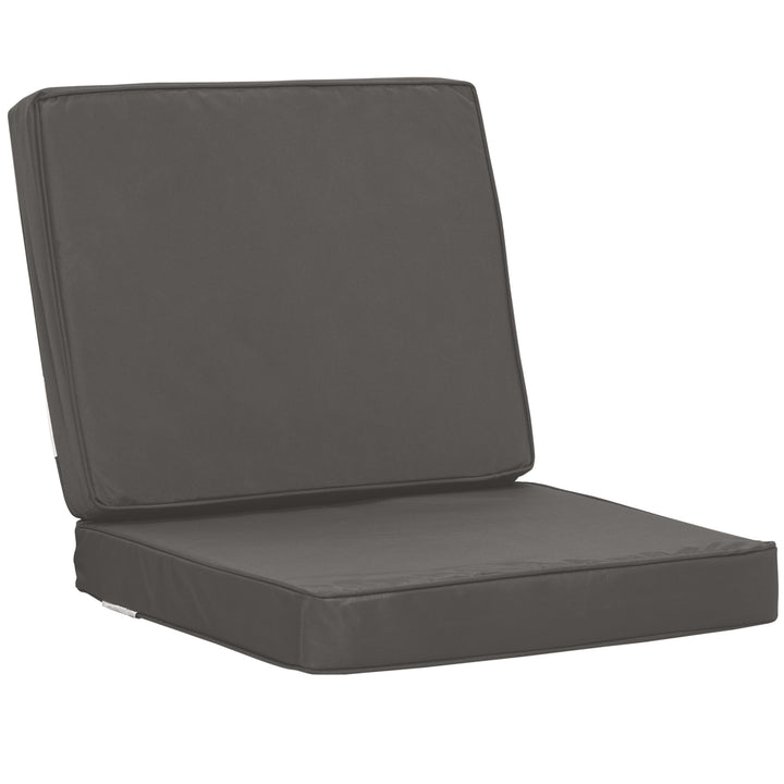 Set of 2 Garden Seat and Back Cushion Set, Replacement Cushions for Outdoor Furniture with Seat Cushion and Back Cushion, Dark Grey