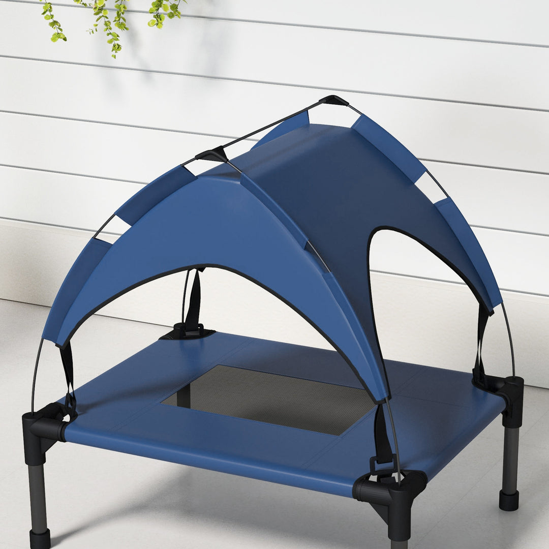 Cooling Raised Pet Bed w/ Washable Breathable Mesh, for Mini Small Dogs, 61 x 46 x 63cm - Dark Blue
