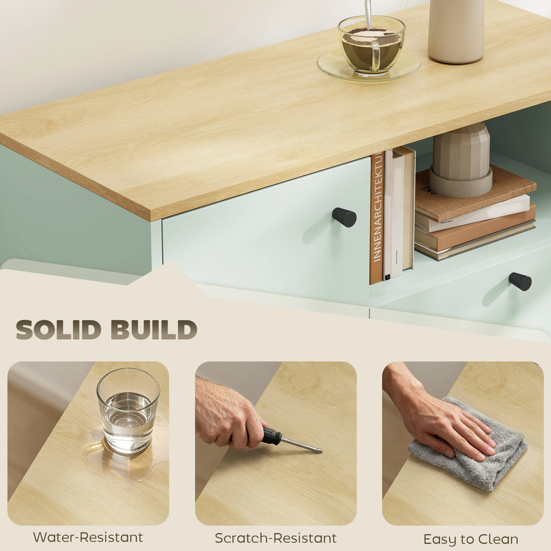 Sideboard Storage Cabinet, 80 cm Buffet Cabinet with 2 Drawers, Open C