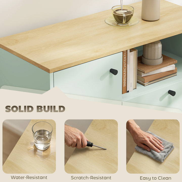 Sideboard Storage Cabinet, 80 cm Buffet Cabinet with 2 Drawers, Open C