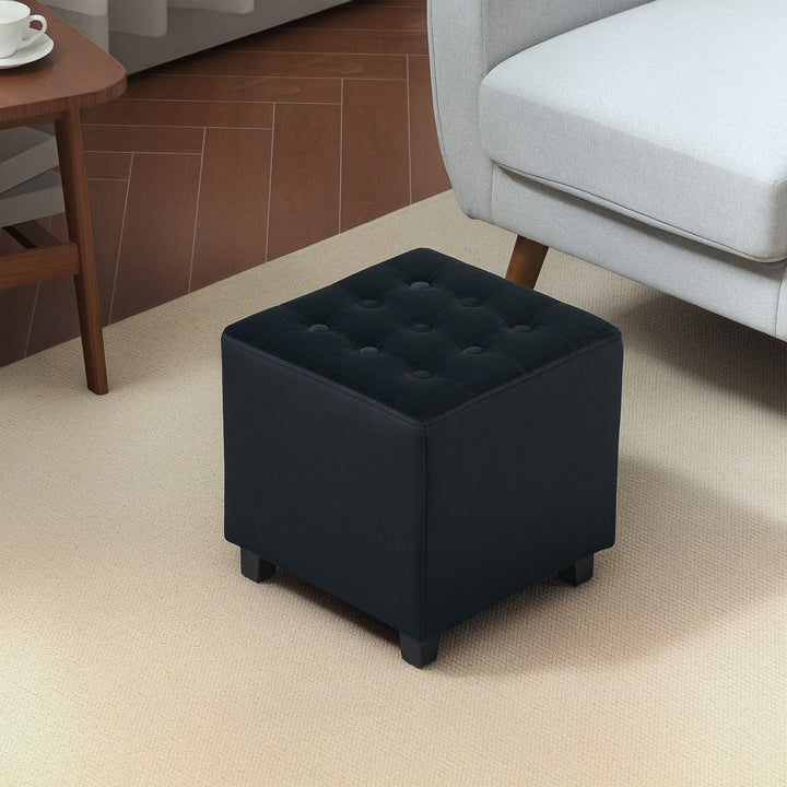 Velvet-Feel Square Ottoman
