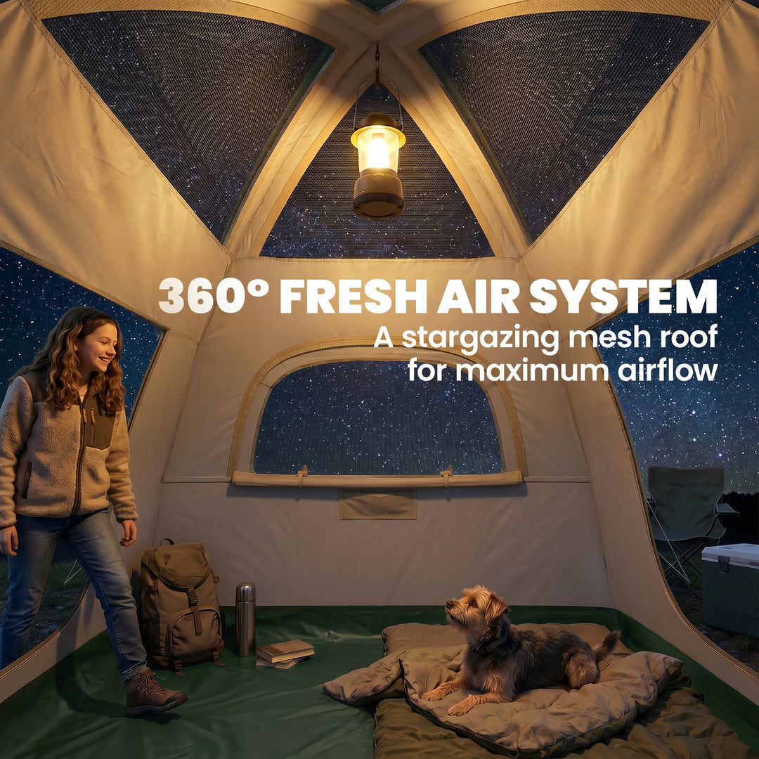 Inflatable Camping Tent with Rainfly, 3 Man Air Tent 3000mm Waterproof