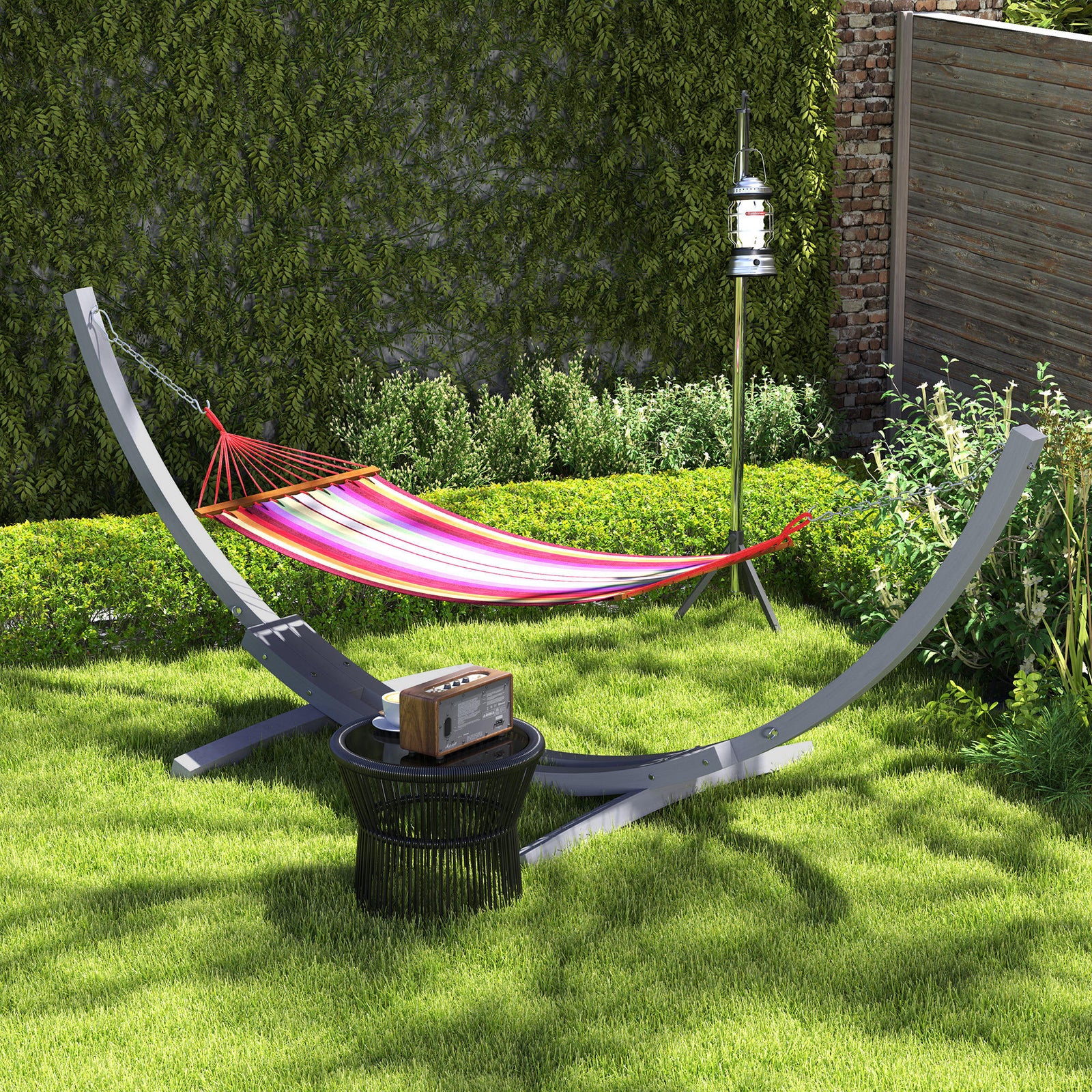 3.25m Wooden Hammock Stand Universal Fit Garden Picnic Camp Accessories, Grey