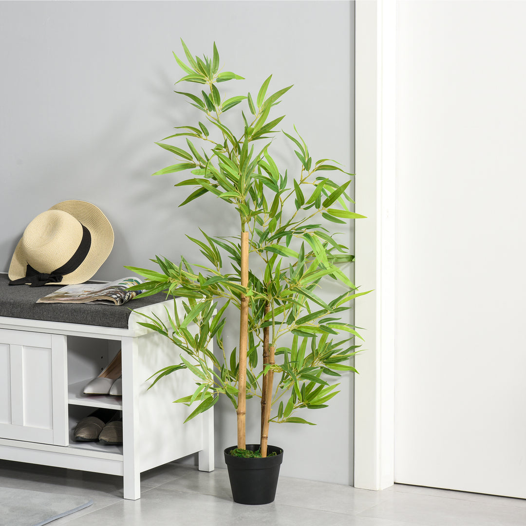 Artificial Ficus Tree, with Weighted Plant Pot - Green