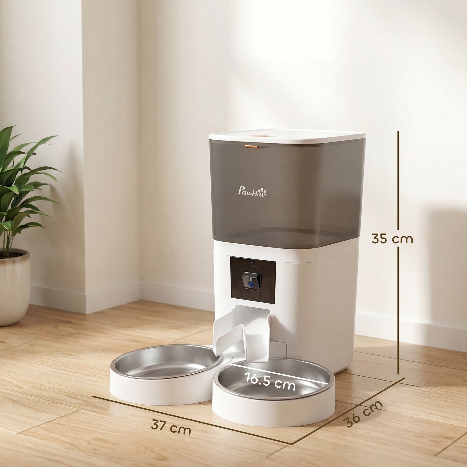 Automatic Cat Feeder for 2 Cats with HD Camera，2.4G & 5G WiFi Pet Food