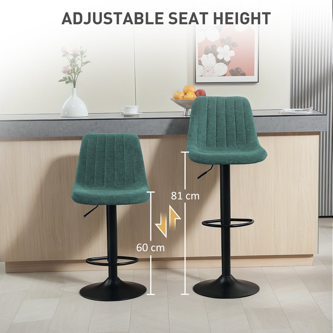 Set of Two Chenille-Feel Tub Bat Stools - Green
