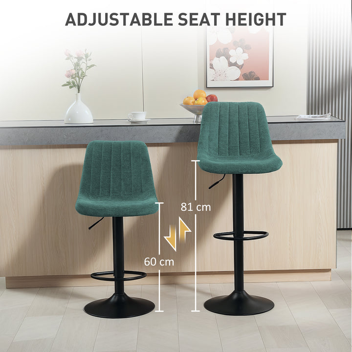 Set of Two Chenille-Feel Tub Bat Stools - Green