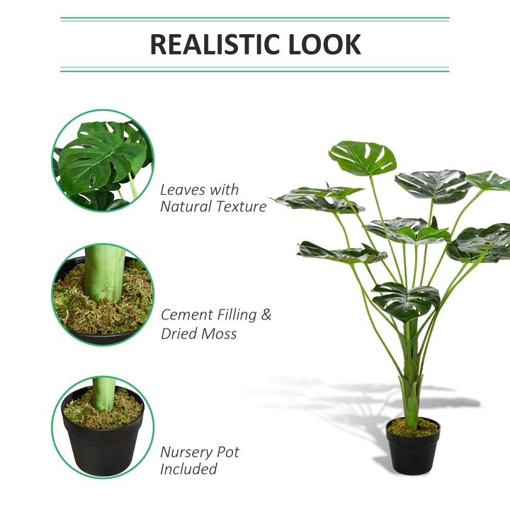 Decorative Artificial Monstera Plants in Pot Fake Plants for Home Indoor Decor, 85cm