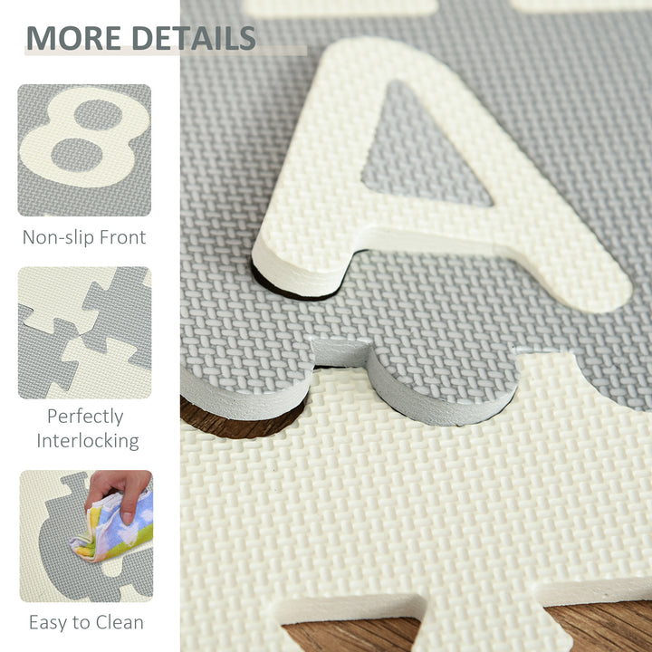 36Pcs Foldable Baby Foam Play Mat for Kids EVA Soft Jigsaw Floor Tiles Toddler Educational with Alphabet and Numbers Anti-Slip Crawling Learning 31.5 x 31.5