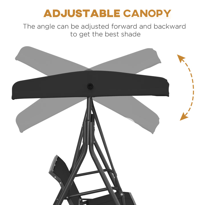 MCL Three-Seater Garden Swing Chair, with Canopy - Black