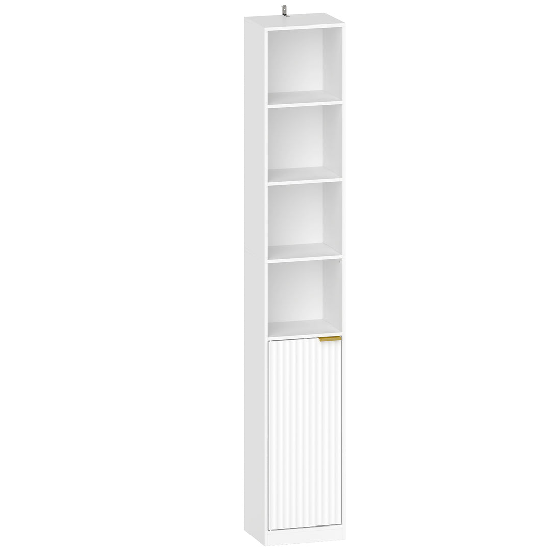 Bookcase Adjustable Shelf Bookshelf Anti-Tip Hardware 6-Tier Storage C